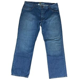 Carhartt B325 Loose Straight Jeans Mens 40x32 Blue Denim Workwear Relaxed Fit